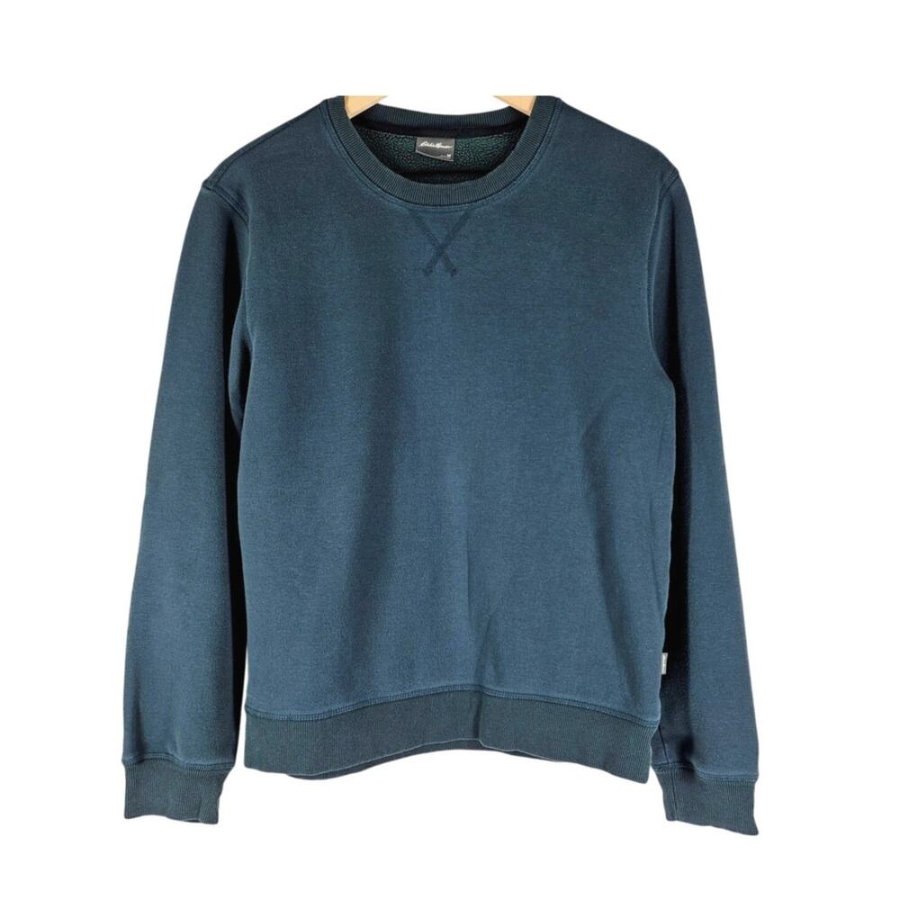 EDDIE BAUER MEN’S CREWNECK SWEATSHIRT – DARK TEAL – SIZE M – COTTON BLEND